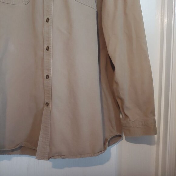 Carhartt Button Up Shirt Mens XL Rugged Flex Original Fit Tan Khaki Pocket - Picture 6 of 12